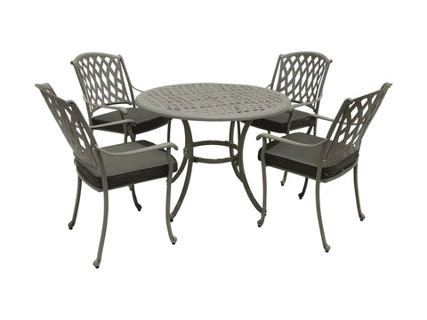 Stone Cast Aluminium 4 Seat Round Dining Setgarden