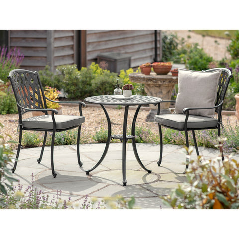 Black Cast Aluminium 2 Seat Bistro Setgarden