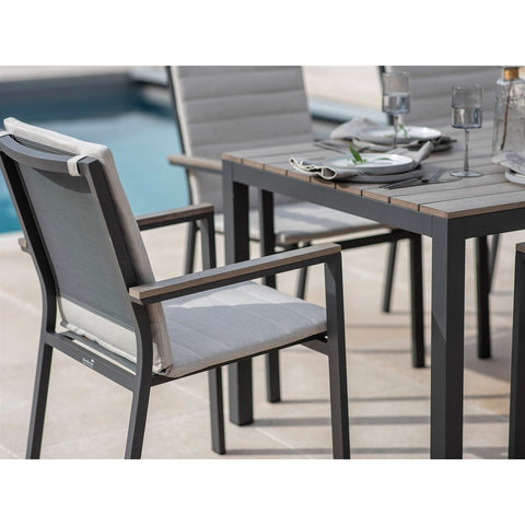 6 Seat Rectangle Dining Set with Parasol & Basegarden