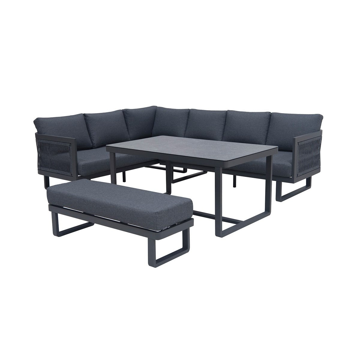 L-Shape Sofa Set with Rectangle Table & Benchgarden