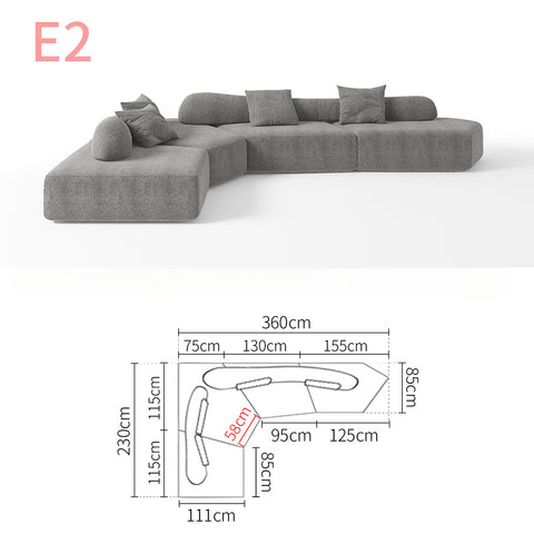 Italian modular fabric sofa