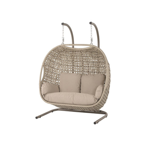 Sandstone Rattan Double Hanging Cocoongarden