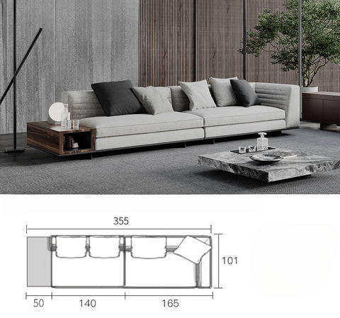 High-end Italian minimalist leather sofa