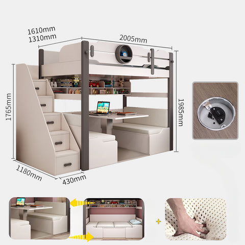 Upper and lower bed multifunctional combination bed