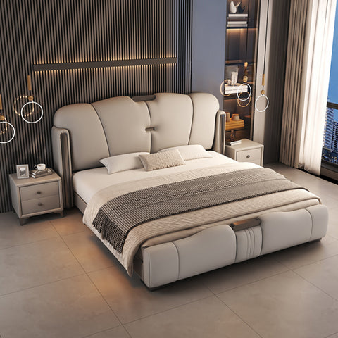 New high-end modern minimalist leather king bed