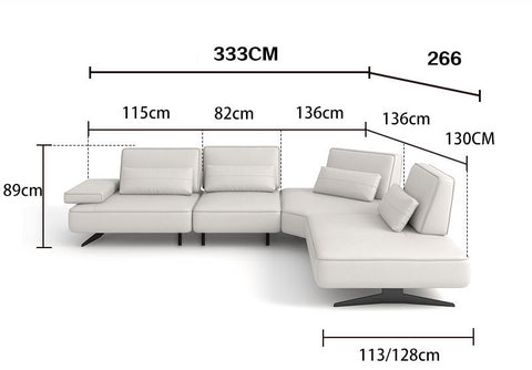 Leather retractable sofa