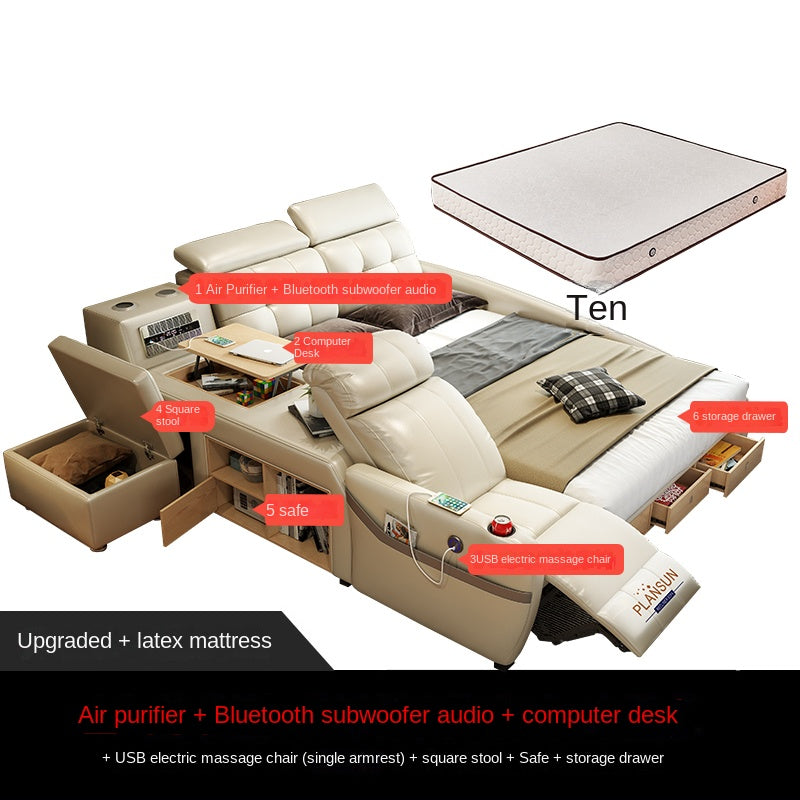 Intelligent electric vibration massage leather bed master multifunctional fun wedding bed