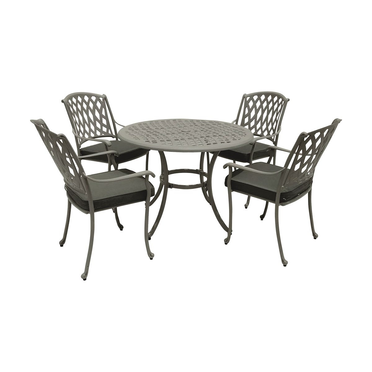 Stone Cast Aluminium 4 Seat Round Dining Setgarden