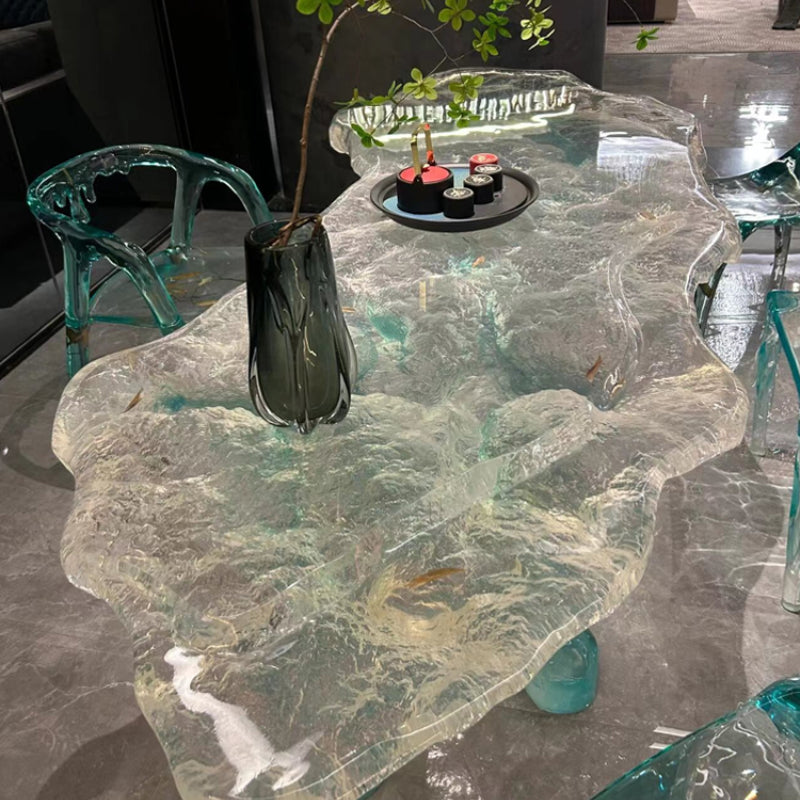 Transparent Platinum Crystal Resin Tea Table