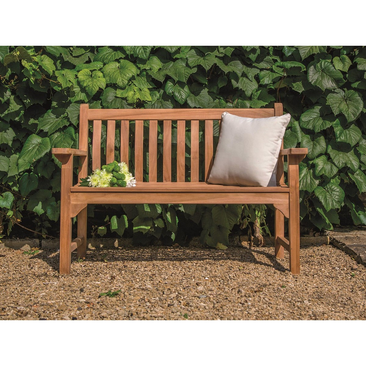 2 Seat Bench with Curved Back & Flat Armsgarden