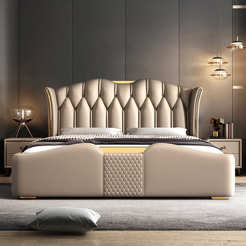 Modern leather bed designed by a famous Italian designer bed