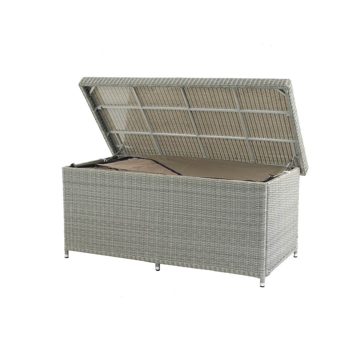 Dove Grey Rattan Large Cushion Box including Linergarden