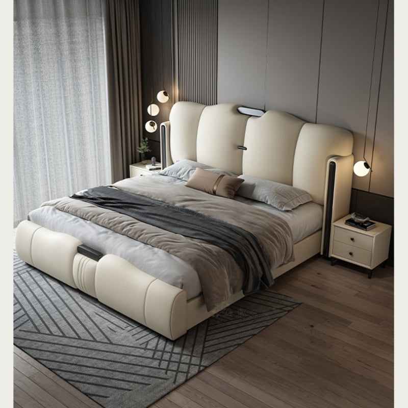 Modern high-end leather storage bed