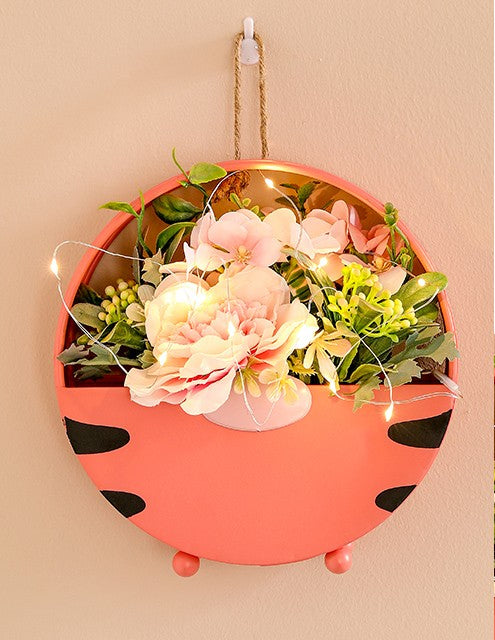 Wall flower basket ornaments live room wall bionic flower background decoration