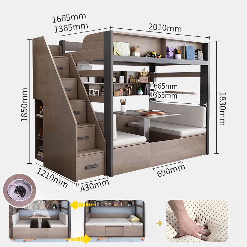 Simple modern upper and lower multi-function bed