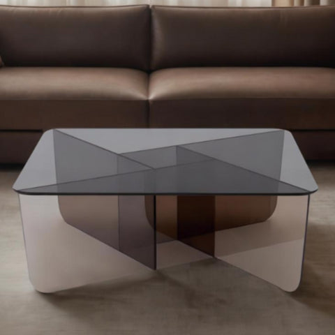 Creative modern design acrylic grey square tea table