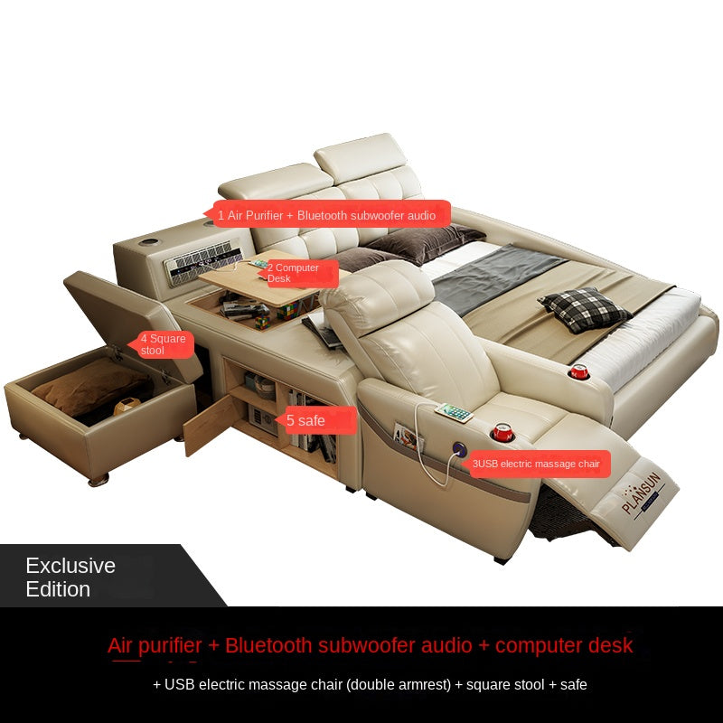 Intelligent electric vibration massage leather bed master multifunctional fun wedding bed