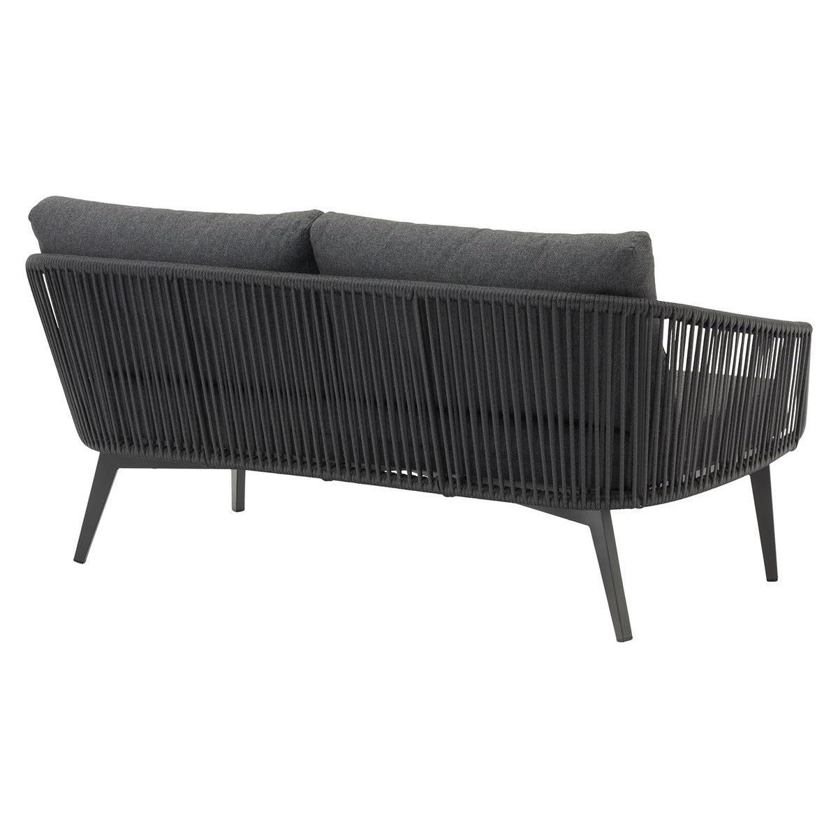 Anthracite 2 Seater Sofa with 2 Armchairs & Rectangle Ceramic Glass Coffee Tablegarden