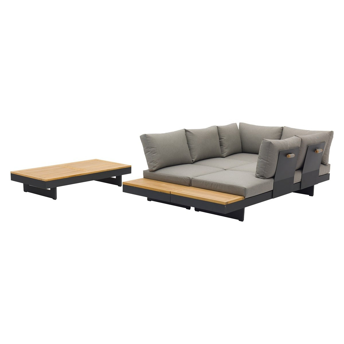 Rectangle Modular Sofa with Rectangle Teak Coffee Tablegarden