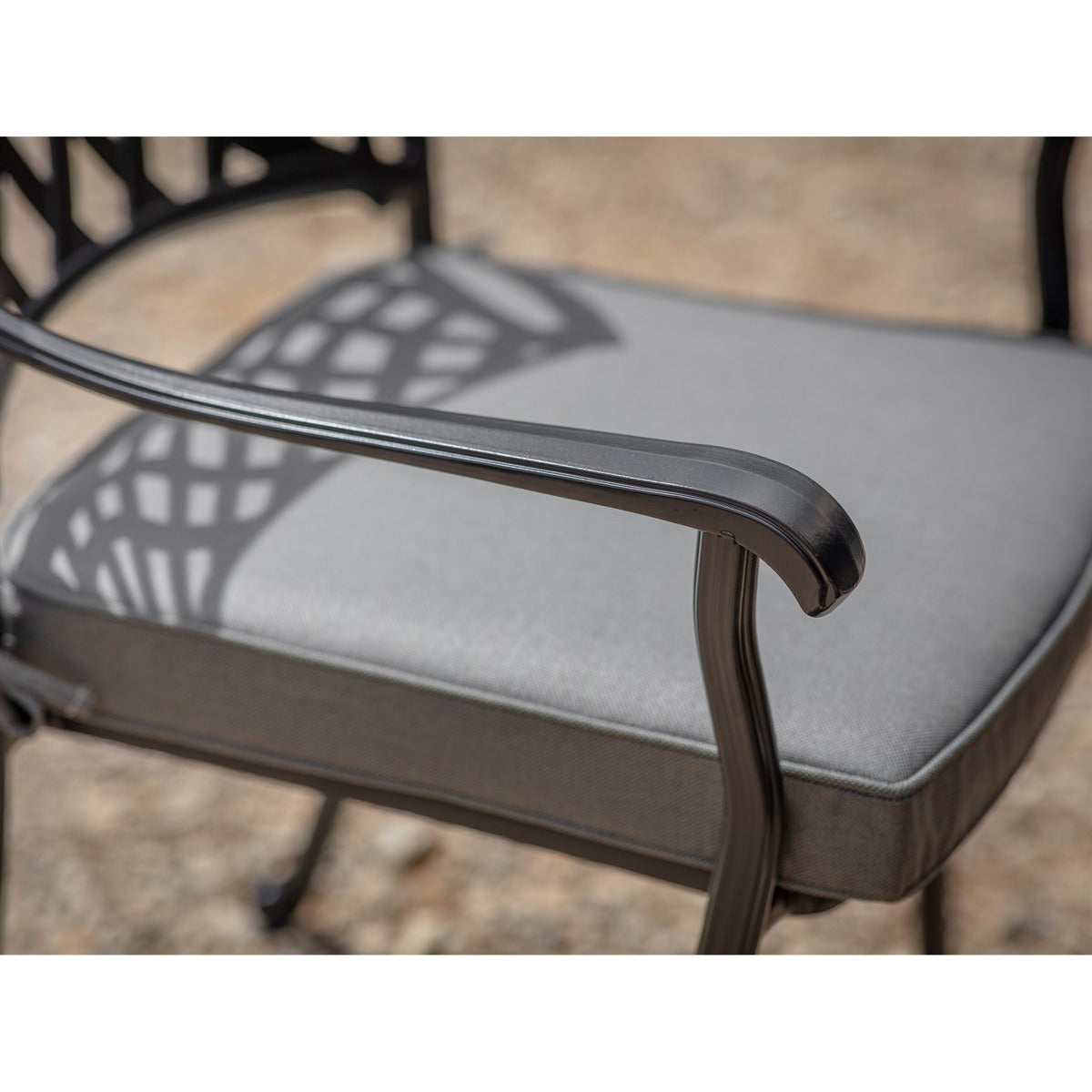 Black Cast Aluminium 4 Seat Square Dining Setgarden