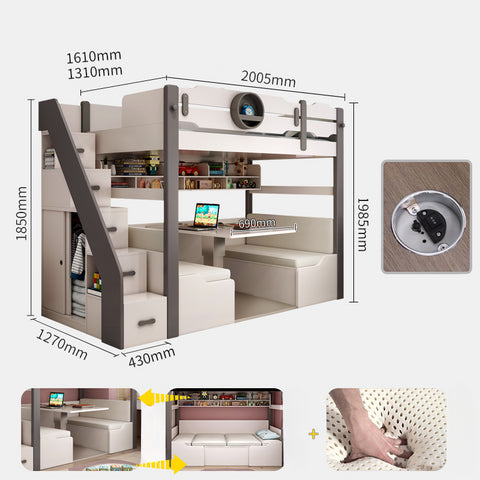 Upper and lower bed multifunctional combination bed