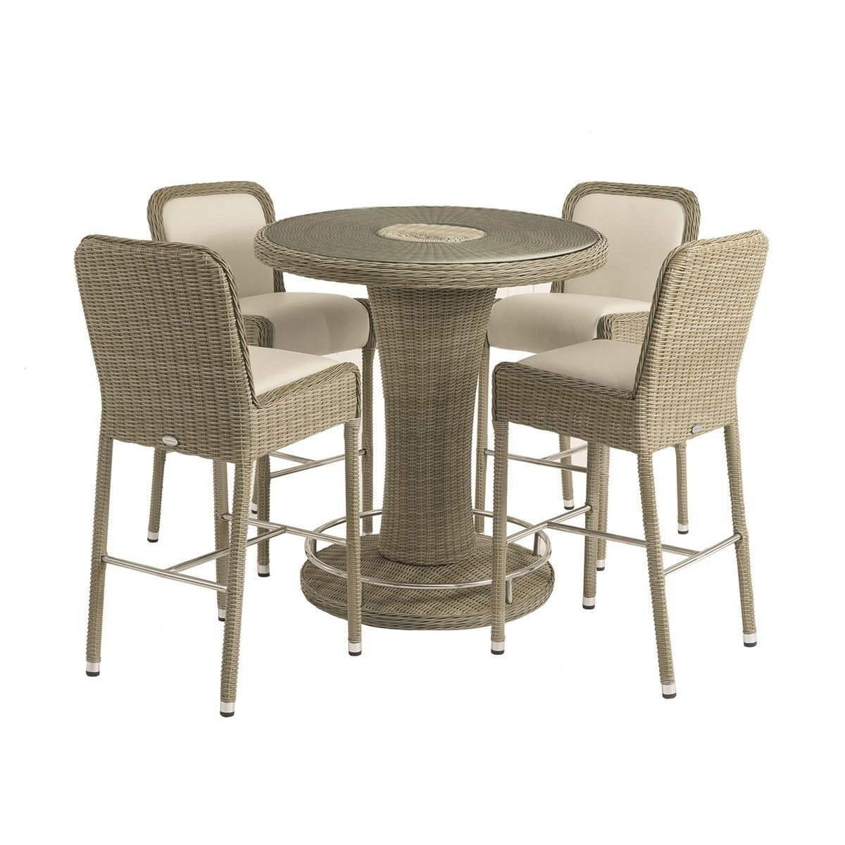 Carlo Round Bar Set with 4 Bar Chairsgarden