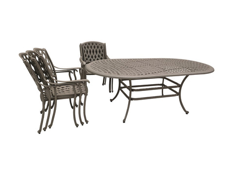 Stone Cast Aluminium 6 Seat Elliptical Dining Setgarden