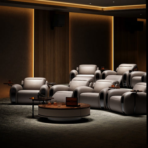 Family Theater Sofa High Sense Villa Whole House Supporting Electric Function Video Room Sofa