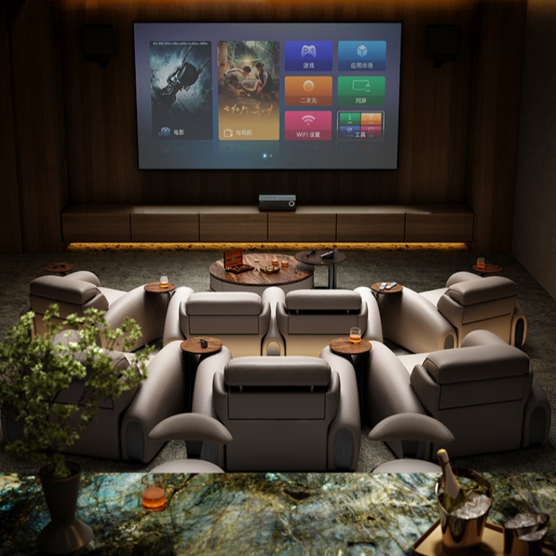 Family Theater Sofa High Sense Villa Whole House Supporting Electric Function Video Room Sofa