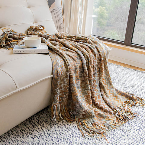 Bohemian air conditioning blanket sofa blanket