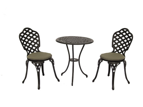 Black Cast Aluminium 2 Seat Compact Bistro Setgarden