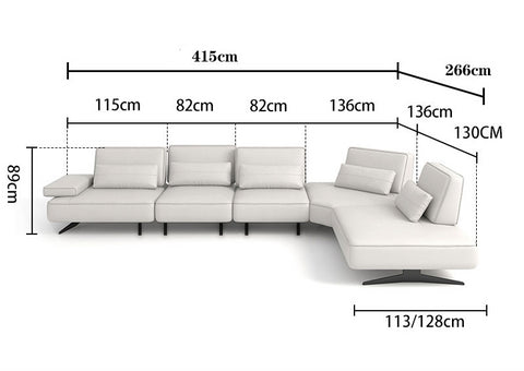 Leather retractable sofa