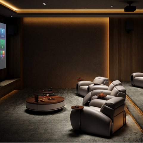 Family Theater Sofa High Sense Villa Whole House Supporting Electric Function Video Room Sofa