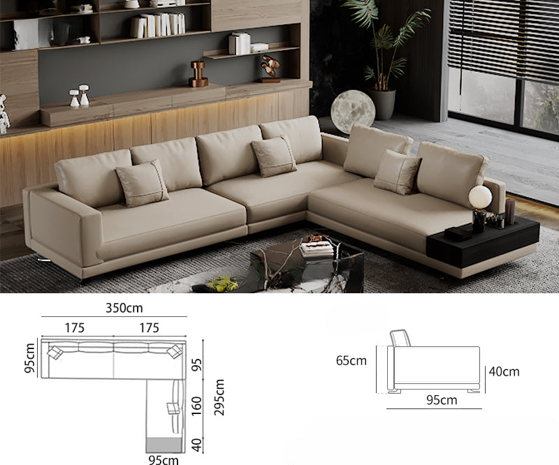 Mondrian Italian minimalist leather sofa