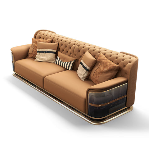 Italian art aesthetics leather sofa