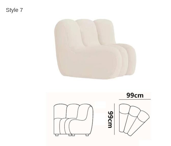 Nordic French fan S arc combination sofa hotel beauty salon art exhibition hall back to back double-sided sofa