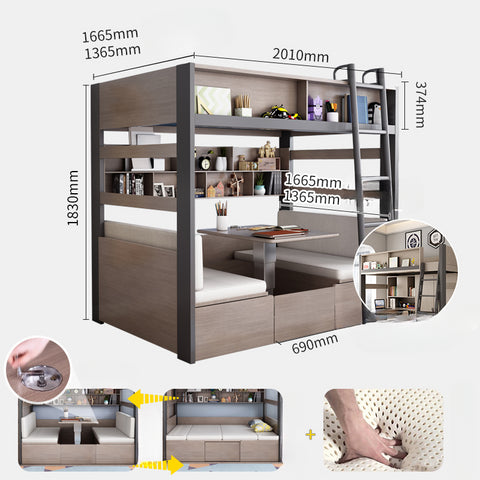 Simple modern upper and lower multi-function bed