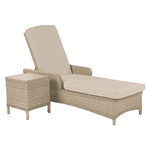 Sandstone Rattan Lounger and Coffee Tablegarden