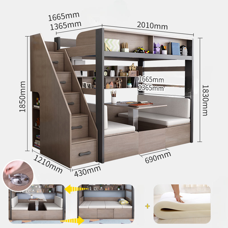 Simple modern upper and lower multi-function bed