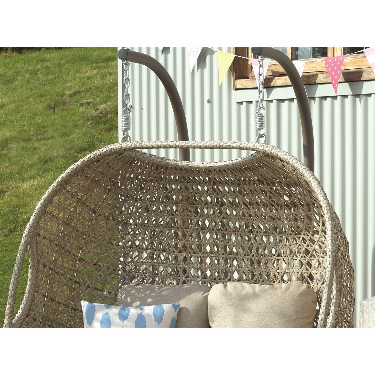 Sandstone Rattan Double Hanging Cocoongarden