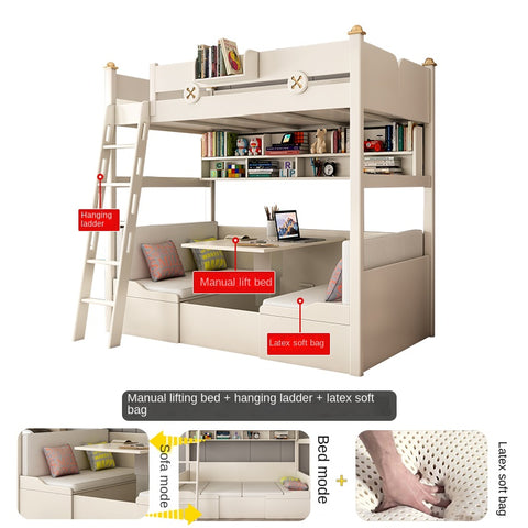 All solid wood simple upper and lower children's beds