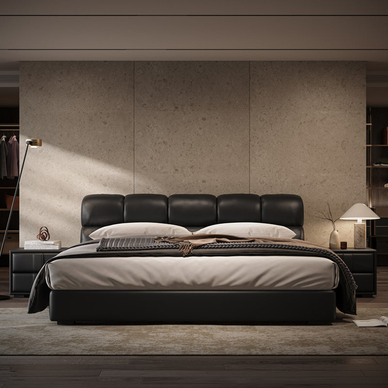 Italian puff leather bed