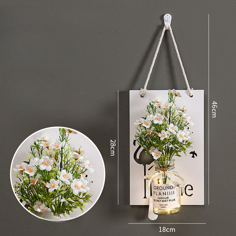 Wall flower basket ornaments live room wall bionic flower background decoration