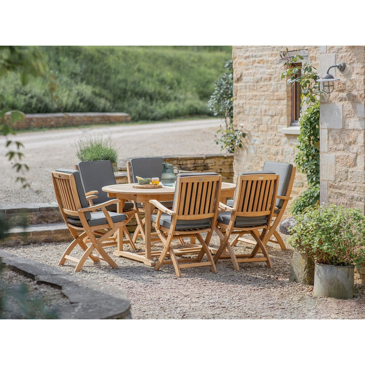 Teak 8 Seat Oval Dining Setgarden