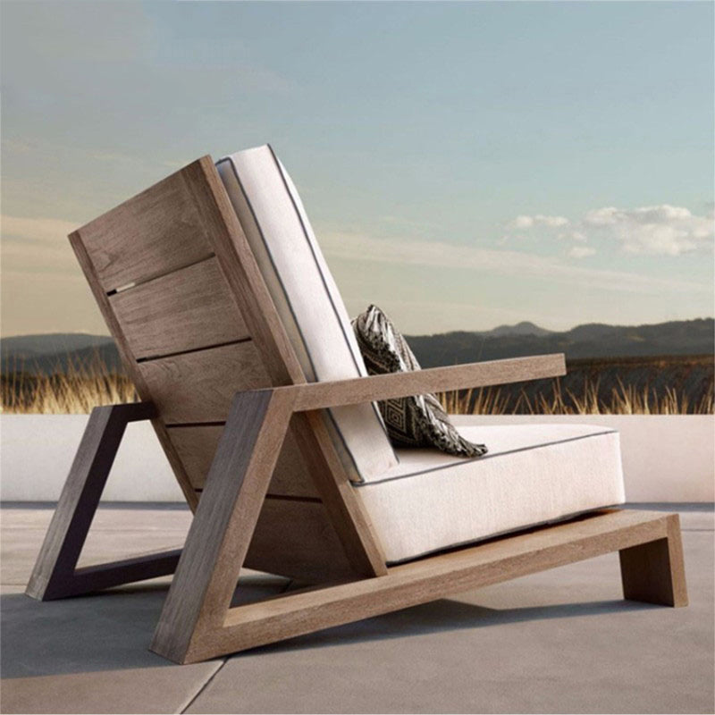 Simple solid wood  garden lounge chair garden