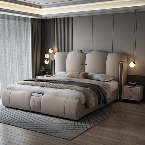 Modern high-end leather storage bed