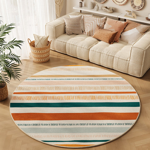 American Vintage Living Room Coffee Table Blanket Bohemian Round Carpet Computer Chair Mat Sofa Rocking Chair Floor Mat Foot Mat C