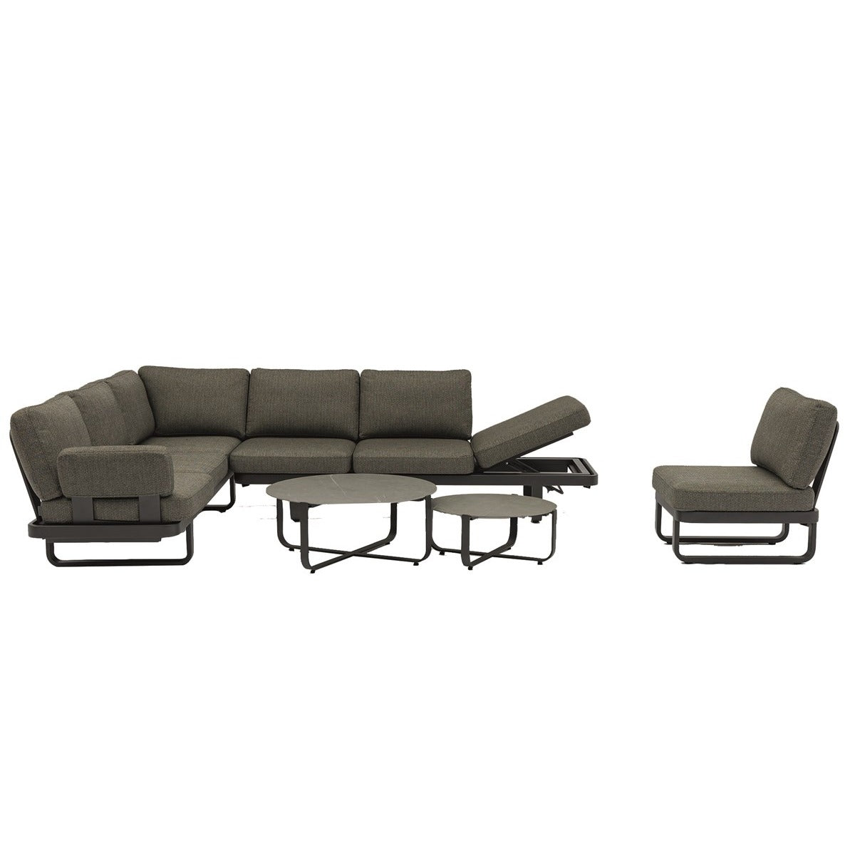 L-Shape Sofa Set with Duo Coffee Tablegarden