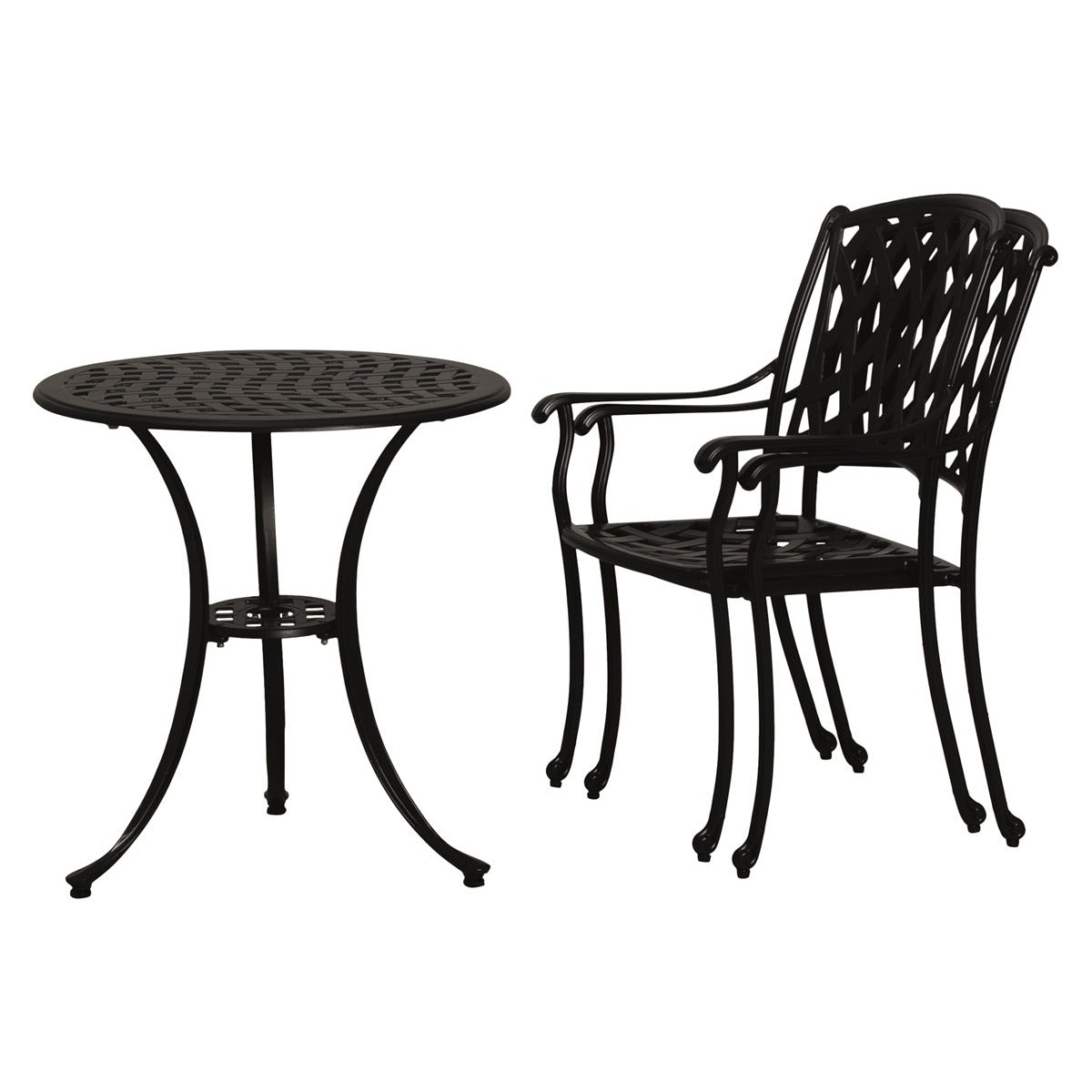 Black Cast Aluminium 2 Seat Bistro Setgarden