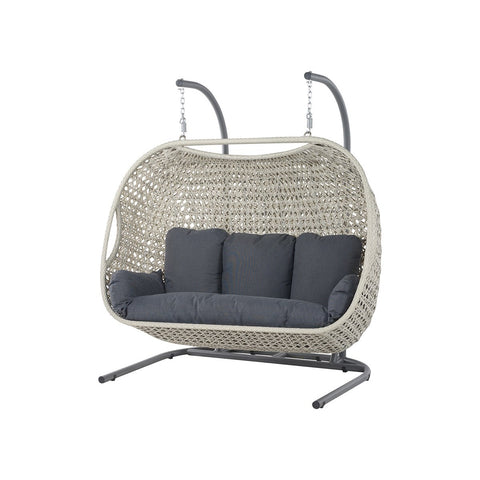 Dove Grey Rattan Triple Hanging Cocoongarden